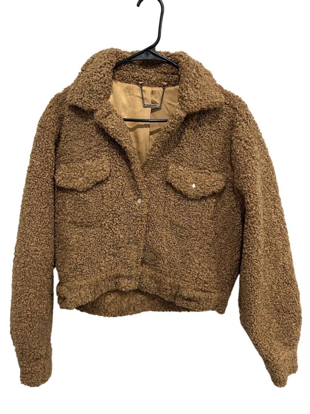 Capulet Small Brown Teddy Fleece Aiden Trucker Jacket Flap Pocket Retro Cozycore